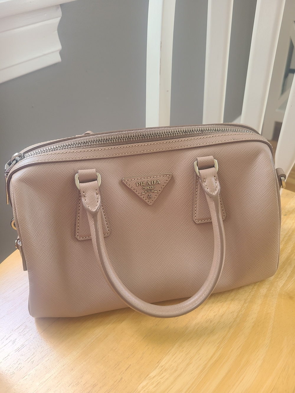 Prada Saffiano Leather Satchel - Blush Pink - Picture 2 of 8